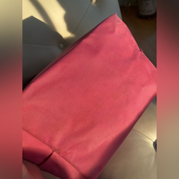 Longchamp Le Pliage Original Medium Tote Hot Pink Magenta Nylon Brown Leather - Picture 16 of 16